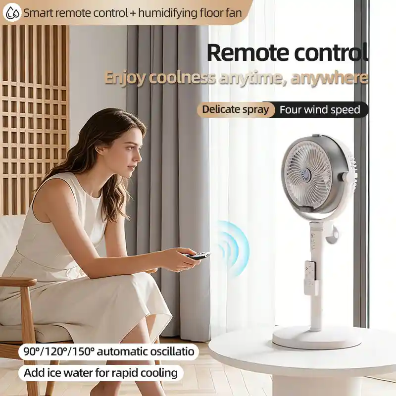 پنکه ایستاده شارژی مهپاش USB با ریموت کنترل مدل FA6