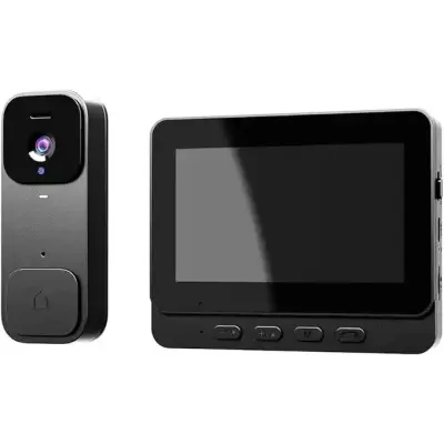 زنگ درب تصویری هوشمند بی‌سیم با مانیتور ۴.۳ اینچی مدل X7 – بدون نیاز به WiFi