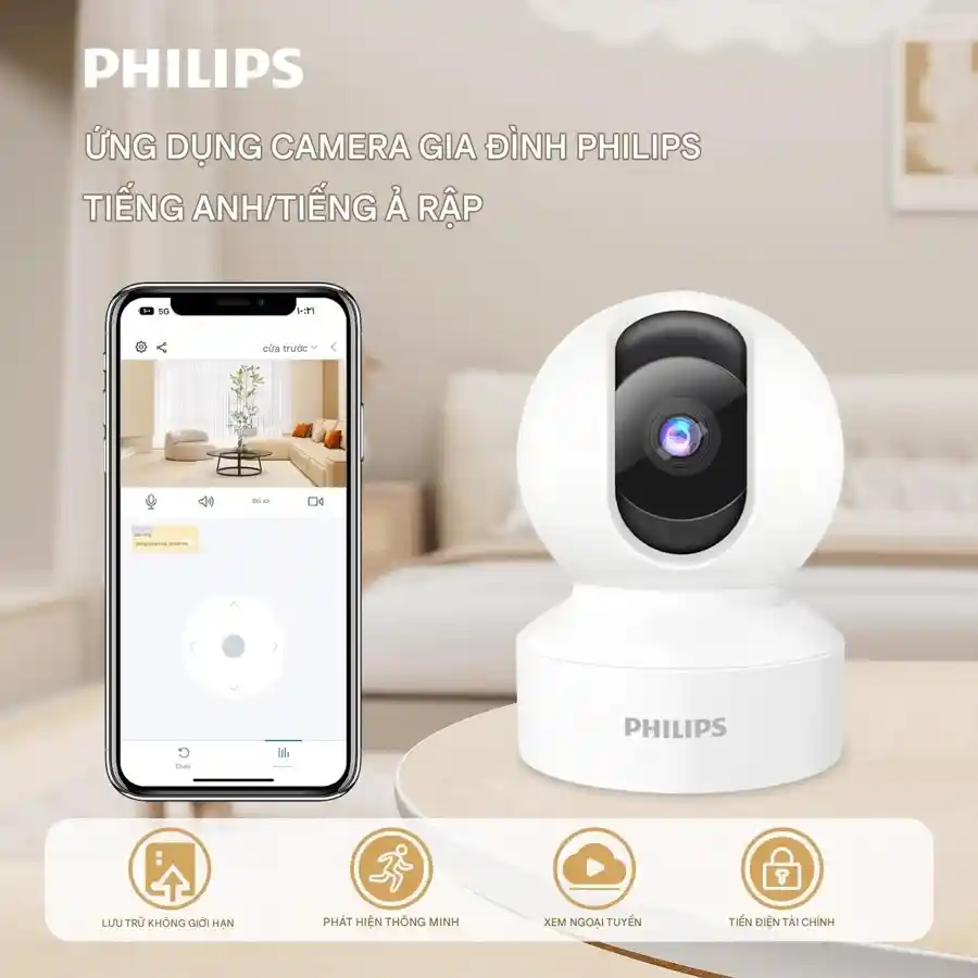 دوربین هوشمند چرخشی WiFi فیلیپس TAI6000W با دید 360 درجه