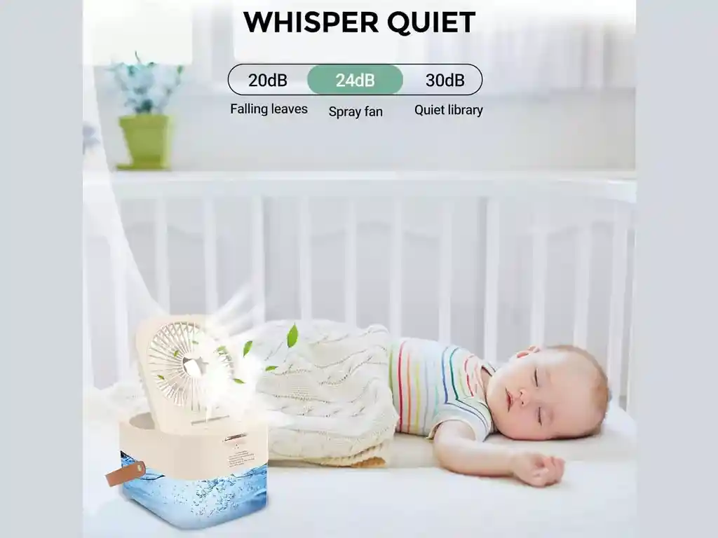 پنکه رومیزی، مرطوب کننده هوا و چراغ خواب رومیزی DUAL SPRAY NIGHT LIGHT Q7